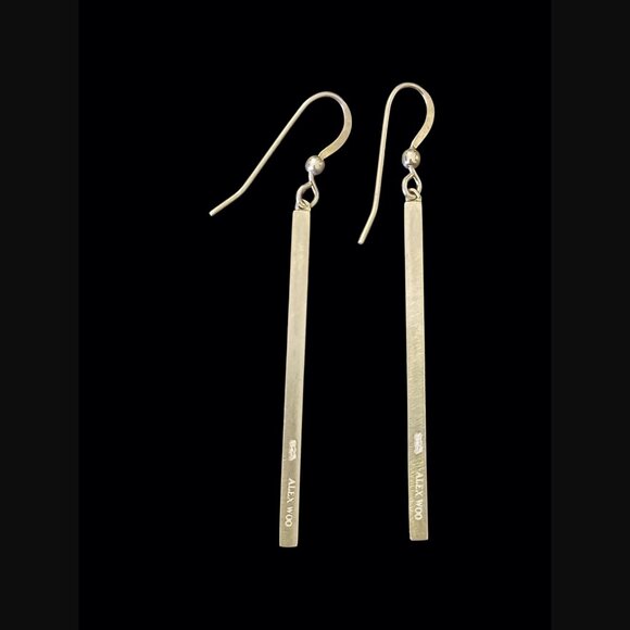 Alex Woo Elements Retired 925 Sterling Drop Dangle Bar 2.37" Bar Earrings - Picture 1 of 8